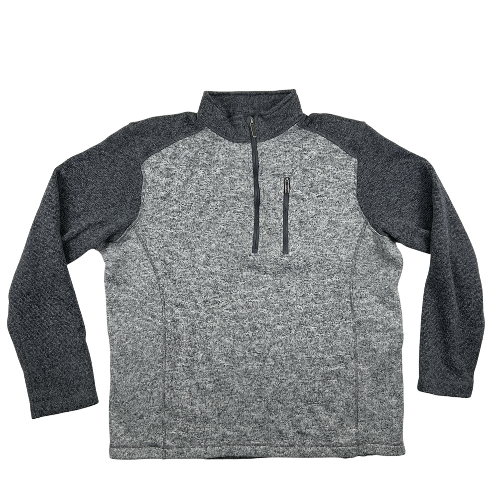 Woolrich Sweater Mens XL 1/4 Zip Fleece Pullover Gray Black Warm Outdoor